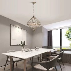 Mayne 18 in. 4-Light Indoor Aged Silver Finish Chandelier with Light Kit by Warehouse of Tiffany -Warehouse of Tiffany Shop aged silver warehouse of tiffany chandeliers hm187 4as 31 1000