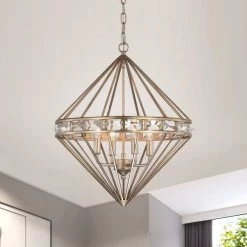 Mayne 18 in. 4-Light Indoor Aged Silver Finish Chandelier with Light Kit by Warehouse of Tiffany -Warehouse of Tiffany Shop aged silver warehouse of tiffany chandeliers hm187 4as 4f 1000
