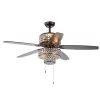 Tierna 52 in. Indoor Bronze Finish Hand Pull Chain Ceiling Fan with Light Kit by Warehouse of Tiffany -Warehouse of Tiffany Shop antique bronze warehouse of tiffany ceiling fans with lights cfl 8340br 64 1000