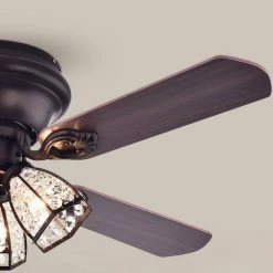 Tarudor 42 in. Indoor Antique Bronze Ceiling Fan with Light Kit and Remote Control by Warehouse of Tiffany -Warehouse of Tiffany Shop antique bronze warehouse of tiffany ceiling fans with lights cfl8173remoab 1f 1000
