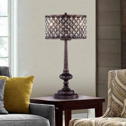 Alina 22 in. 3-Light Indoor Antique Bronze Table Lamp with Light Kit by Warehouse of Tiffany -Warehouse of Tiffany Shop antique bronze warehouse of tiffany desk lamps imt483 3 31 1000