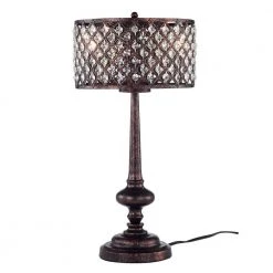 Alina 22 in. 3-Light Indoor Antique Bronze Table Lamp with Light Kit by Warehouse of Tiffany