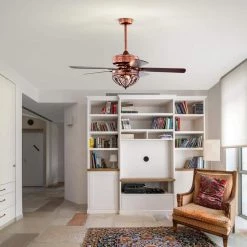 Jacira 52 in. 2-Light Indoor Antique Copper Finish Chandelier with Light Kit by Warehouse of Tiffany -Warehouse of Tiffany Shop antique copper warehouse of tiffany ceiling fans with lights aw01w01ac 31 1000