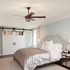 Laylani 52 in. 2-Light Indoor Antique Copper Ceiling Fan with Light Kit and Remote by Warehouse of Tiffany -Warehouse of Tiffany Shop antique copper warehouse of tiffany ceiling fans with lights ay14y14ac 31 1000