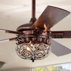 Laylani 52 in. 2-Light Indoor Antique Copper Ceiling Fan with Light Kit and Remote by Warehouse of Tiffany -Warehouse of Tiffany Shop antique copper warehouse of tiffany ceiling fans with lights ay14y14ac 4f 1000