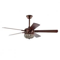 Laylani 52 in. 2-Light Indoor Antique Copper Ceiling Fan with Light Kit and Remote by Warehouse of Tiffany