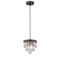 Shiroh 56 in. 1-Light Indoor Antique Copper Hanging Pendant Light with Light Kit by Warehouse of Tiffany