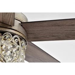 Jaxen 52 in. 2-Light Indoor Antique Silver Ceiling Fan with Light Kit and Remote by Warehouse of Tiffany -Warehouse of Tiffany Shop antique silver warehouse of tiffany ceiling fans with lights ay07y07as 44 1000