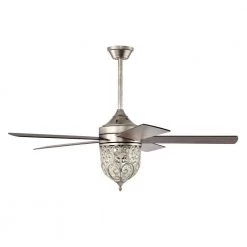 Jaxen 52 in. 2-Light Indoor Antique Silver Ceiling Fan with Light Kit and Remote by Warehouse of Tiffany