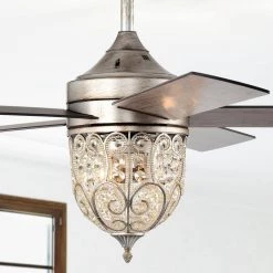 Jaxen 52 in. 2-Light Indoor Antique Silver Ceiling Fan with Light Kit and Remote by Warehouse of Tiffany -Warehouse of Tiffany Shop antique silver warehouse of tiffany ceiling fans with lights ay07y07as c3 1000