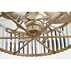 Pereder 25.6 in. Indoor Silver Finish Ceiling Fan with Light Kit and Remote Included by Warehouse of Tiffany -Warehouse of Tiffany Shop antique silver warehouse of tiffany ceiling fans with lights dw01w02as fa 1000