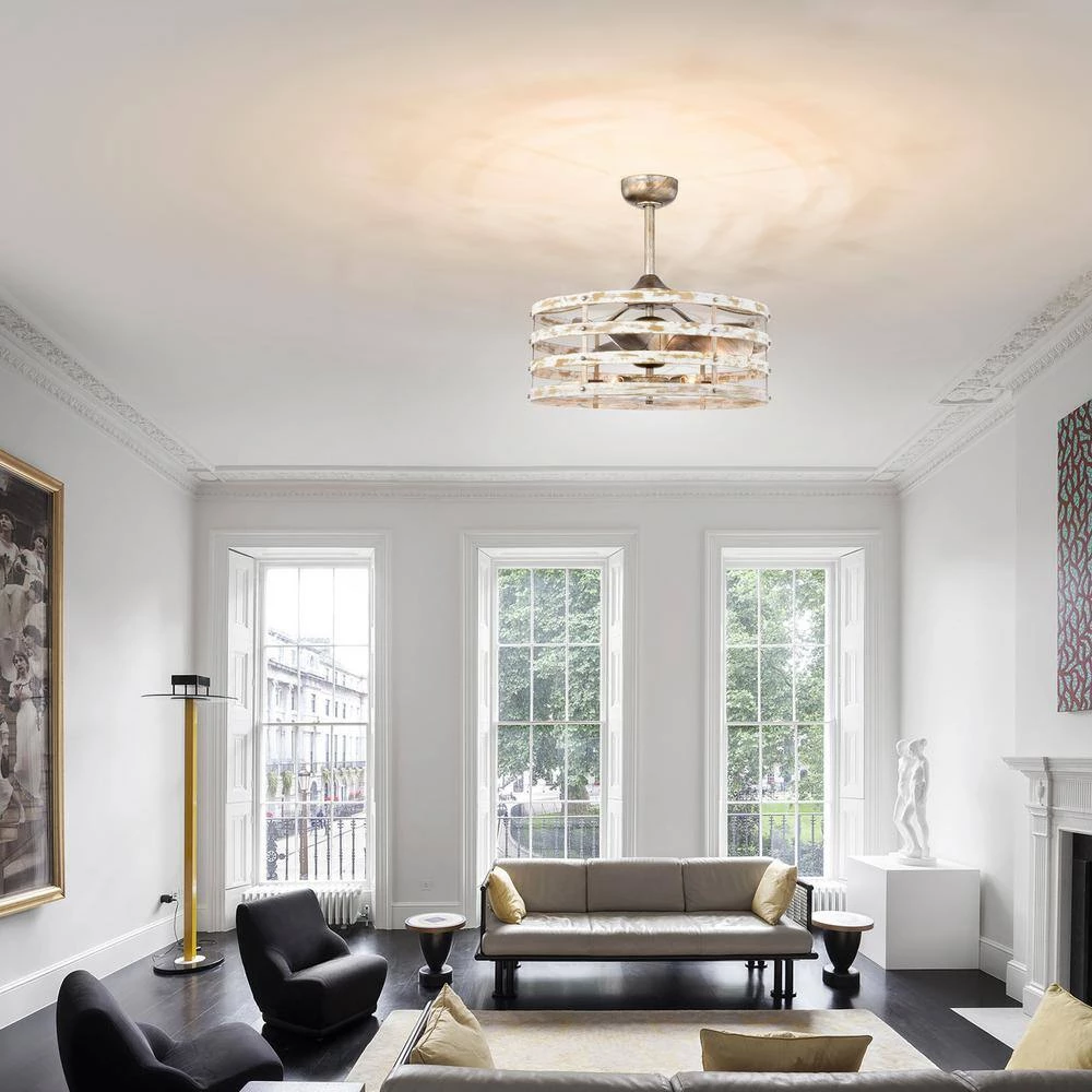 Ketill 24.6 in. Indoor Silver Finish Ceiling Fan with Light Kit and Remote Control Included by Warehouse of Tiffany 13 Ketill 24.6 in. Indoor Silver Finish Ceiling Fan with Light Kit and Remote Control Included by Warehouse of Tiffany - Image 11