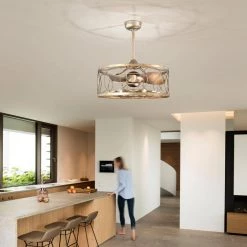 Aglae 25 in. 6-Light Indoor Antique Silver Finish Ceiling Fan with Light Kit and Remote by Warehouse of Tiffany -Warehouse of Tiffany Shop antique silver warehouse of tiffany ceiling fans with lights dw01w37as 31 1000