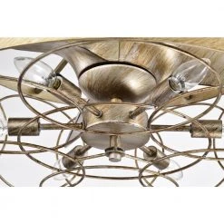 Aglae 25 in. 6-Light Indoor Antique Silver Finish Ceiling Fan with Light Kit and Remote by Warehouse of Tiffany -Warehouse of Tiffany Shop antique silver warehouse of tiffany ceiling fans with lights dw01w37as fa 1000