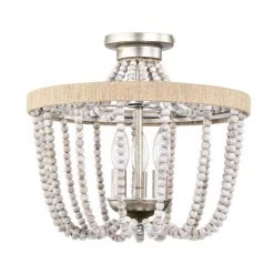 Marena 15 in. 3-Light Indoor Antique Silver Flush Mount Ceiling Light with Light Kit by Warehouse of Tiffany -Warehouse of Tiffany Shop antique silver warehouse of tiffany flush mount lights imc841 3 4f 1000