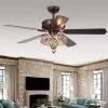 Pilette 52 in. Antique Speckled Bronze Crystal Shade Ceiling Fan with Light Kit and Remote Control by Warehouse of Tiffany -Warehouse of Tiffany Shop antique speckled bronze finish warehouse of tiffany ceiling fans with lights cfl8352remorb 64 1000