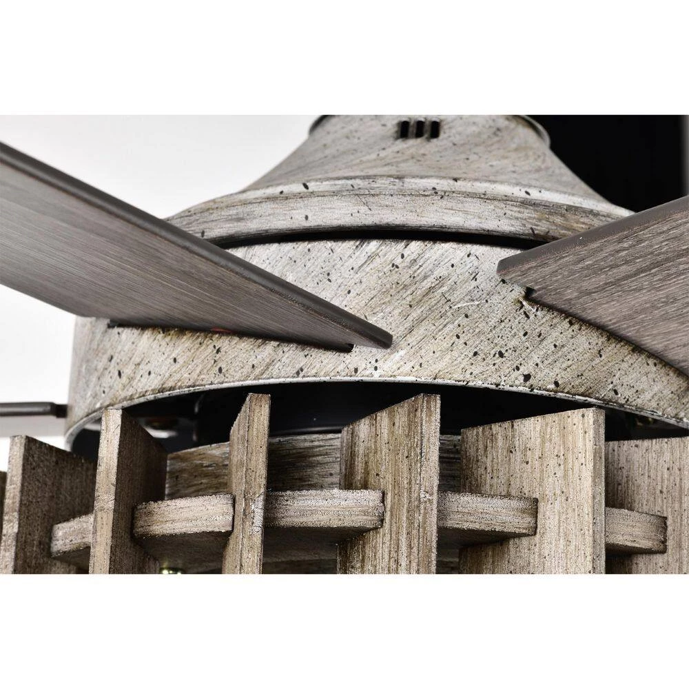 Olivia 52 in. 3-Light Indoor Beige Faux Wood Grain Finish Ceiling Fan with Light Kit by Warehouse of Tiffany 9 Olivia 52 in. 3-Light Indoor Beige Faux Wood Grain Finish Ceiling Fan with Light Kit by Warehouse of Tiffany - Image 7