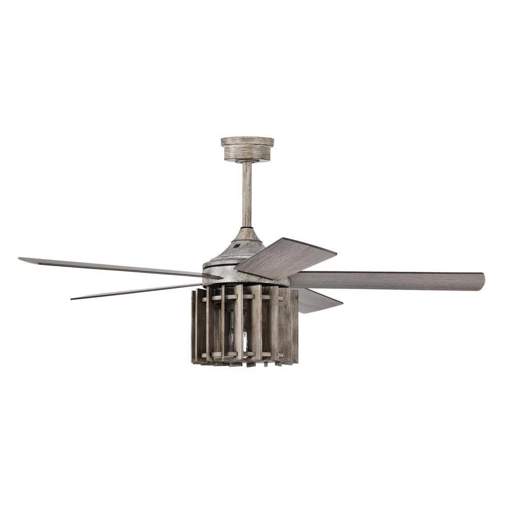 Olivia 52 in. 3-Light Indoor Beige Faux Wood Grain Finish Ceiling Fan with Light Kit by Warehouse of Tiffany 7 Olivia 52 in. 3-Light Indoor Beige Faux Wood Grain Finish Ceiling Fan with Light Kit by Warehouse of Tiffany - Image 5