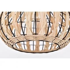 Zilpah 12 in. 1-Light Indoor Matte Black and Woven Rattan Finish Pendant with Light Kit by Warehouse of Tiffany -Warehouse of Tiffany Shop beige warehouse of tiffany chandeliers md57 1 1d 1000