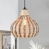 Zilpah 12 in. 1-Light Indoor Matte Black and Woven Rattan Finish Pendant with Light Kit by Warehouse of Tiffany -Warehouse of Tiffany Shop beige warehouse of tiffany chandeliers md57 1 64 1000