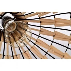 Zilpah 12 in. 1-Light Indoor Matte Black and Woven Rattan Finish Pendant with Light Kit by Warehouse of Tiffany -Warehouse of Tiffany Shop beige warehouse of tiffany chandeliers md57 1 76 1000