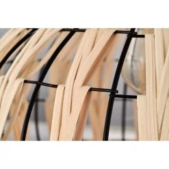 Zilpah 12 in. 1-Light Indoor Matte Black and Woven Rattan Finish Pendant with Light Kit by Warehouse of Tiffany -Warehouse of Tiffany Shop beige warehouse of tiffany chandeliers md57 1 fa 1000