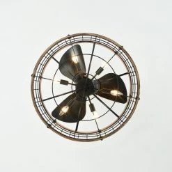 Selma 24.8 in. Indoor Black and Brown Ceiling Fan with Light Kit and Remote Included by Warehouse of Tiffany -Warehouse of Tiffany Shop black and brown warehouse of tiffany ceiling fans with lights dw01w10ib 1d 1000