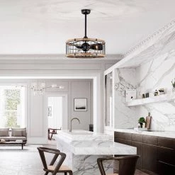 Selma 24.8 in. Indoor Black and Brown Ceiling Fan with Light Kit and Remote Included by Warehouse of Tiffany -Warehouse of Tiffany Shop black and brown warehouse of tiffany ceiling fans with lights dw01w10ib 31 1000