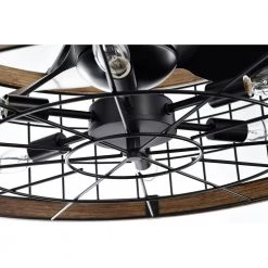 Selma 24.8 in. Indoor Black and Brown Ceiling Fan with Light Kit and Remote Included by Warehouse of Tiffany -Warehouse of Tiffany Shop black and brown warehouse of tiffany ceiling fans with lights dw01w10ib 44 1000