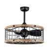 Selma 24.8 in. Indoor Black and Brown Ceiling Fan with Light Kit and Remote Included by Warehouse of Tiffany -Warehouse of Tiffany Shop black and brown warehouse of tiffany ceiling fans with lights dw01w10ib 64 1000