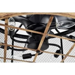 Merdan 24 in. Indoor Black and Brown Finish Ceiling Fan with Light Kit and Remote Included by Warehouse of Tiffany -Warehouse of Tiffany Shop black and brown warehouse of tiffany ceiling fans with lights dw01w12ib 1f 1000