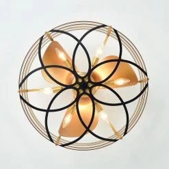 Ofra 24.6 in. Indoor Black and Gold Ceiling Fan with Light Kit and Remote Included by Warehouse of Tiffany 16 Ofra 24.6 in. Indoor Black and Gold Ceiling Fan with Light Kit and Remote Included by Warehouse of Tiffany -Warehouse of Tiffany Shop black and gold warehouse of tiffany ceiling fans with lights dw01w13bg 1d 1000