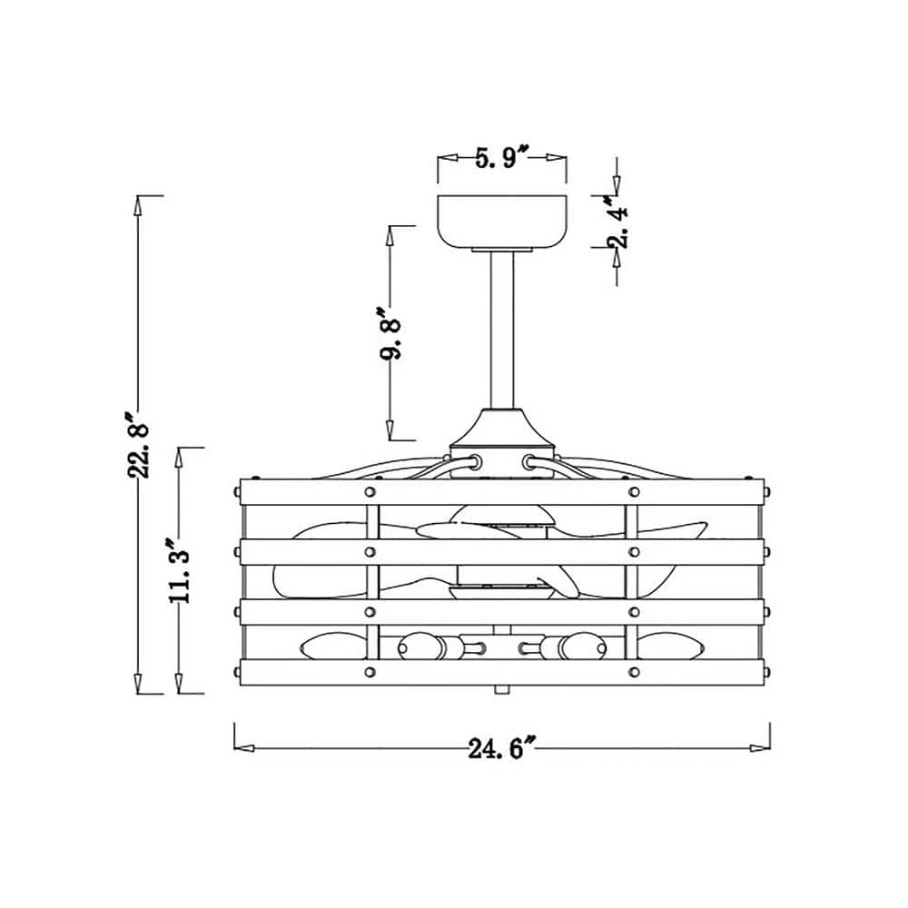 Ofra 24.6 in. Indoor Black and Gold Ceiling Fan with Light Kit and Remote Included by Warehouse of Tiffany 7 Ofra 24.6 in. Indoor Black and Gold Ceiling Fan with Light Kit and Remote Included by Warehouse of Tiffany - Image 5