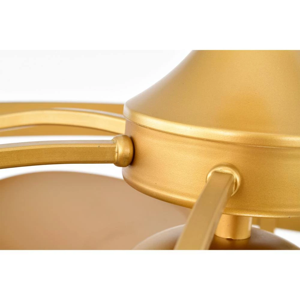 Ofra 24.6 in. Indoor Black and Gold Ceiling Fan with Light Kit and Remote Included by Warehouse of Tiffany 5 Ofra 24.6 in. Indoor Black and Gold Ceiling Fan with Light Kit and Remote Included by Warehouse of Tiffany - Image 3