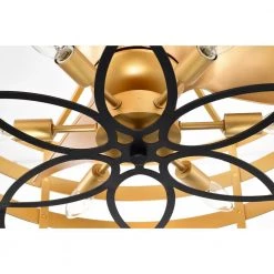 Ofra 24.6 in. Indoor Black and Gold Ceiling Fan with Light Kit and Remote Included by Warehouse of Tiffany 22 Ofra 24.6 in. Indoor Black and Gold Ceiling Fan with Light Kit and Remote Included by Warehouse of Tiffany -Warehouse of Tiffany Shop black and gold warehouse of tiffany ceiling fans with lights dw01w13bg fa 1000