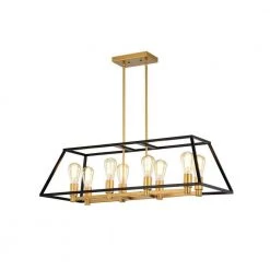 Jerry 14 in. 8-Light Indoor Black and Gold Chandelier with Light Kit by Warehouse of Tiffany