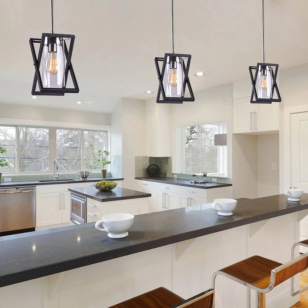 Katie 41 in. 1-Light Indoor Black and Gold Pendant Light with Light Kit by Warehouse of Tiffany 5 Katie 41 in. 1-Light Indoor Black and Gold Pendant Light with Light Kit by Warehouse of Tiffany - Image 3