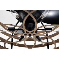 Alaina 24.6 in. Indoor Black and Brown Finish Ceiling Fan with Light Kit and Remote Included by Warehouse of Tiffany -Warehouse of Tiffany Shop black andbrown warehouse of tiffany ceiling fans with lights dw01w13ib 1f 1000