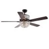 Laure 52 in. Black Indoor Remote Controlled Ceiling Fan with Light Kit by Warehouse of Tiffany -Warehouse of Tiffany Shop black warehouse of tiffany ceiling fans with lights cfl 8170remo bl 64 1000