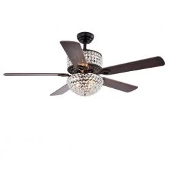 Laure 52 in. Black Indoor Remote Controlled Ceiling Fan with Light Kit by Warehouse of Tiffany