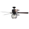 Aguano 52 in. Black Indoor Remote Controlled Ceiling Fan with Light Kit by Warehouse of Tiffany -Warehouse of Tiffany Shop black warehouse of tiffany ceiling fans with lights cfl 8388remo a 64 1000