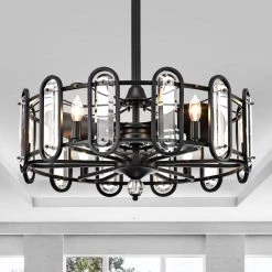 Lyan 26 in. Black Indoor Remote Controlled Fandelier with Light Kit by Warehouse of Tiffany -Warehouse of Tiffany Shop black warehouse of tiffany ceiling fans with lights cfl 8436fb c3 1000