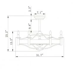 Maysen 32 in. 6-Light Indoor Black Remote Controlled Fandelier Ceiling Fan with Light Kit by Warehouse of Tiffany 8 Maysen 32 in. 6-Light Indoor Black Remote Controlled Fandelier Ceiling Fan with Light Kit by Warehouse of Tiffany -Warehouse of Tiffany Shop black warehouse of tiffany ceiling fans with lights cfl 8466iwg c3 1000
