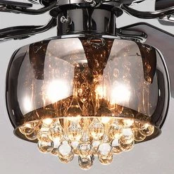 Nettle 52 in Indoor Antique Black Ceiling Fan with Light Kit and Remote Control by Warehouse of Tiffany -Warehouse of Tiffany Shop black warehouse of tiffany ceiling fans with lights cfl8307 4f 1000