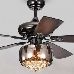 Nettle 52 in Indoor Antique Black Ceiling Fan with Light Kit and Remote Control by Warehouse of Tiffany -Warehouse of Tiffany Shop black warehouse of tiffany ceiling fans with lights cfl8307 c3 1000