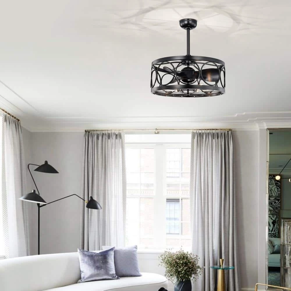 Sultan 24.4 in. Indoor Black Finish Ceiling Fan with Light Kit and Remote Included by Warehouse of Tiffany 13 Sultan 24.4 in. Indoor Black Finish Ceiling Fan with Light Kit and Remote Included by Warehouse of Tiffany - Image 11