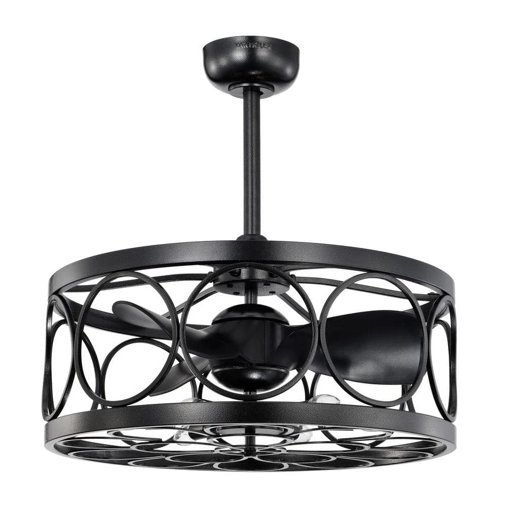 Sultan 24.4 in. Indoor Black Finish Ceiling Fan with Light Kit and Remote Included by Warehouse of Tiffany 3 Sultan 24.4 in. Indoor Black Finish Ceiling Fan with Light Kit and Remote Included by Warehouse of Tiffany