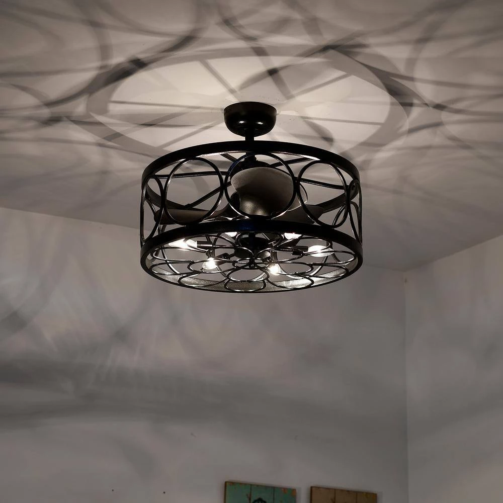 Sultan 24.4 in. Indoor Black Finish Ceiling Fan with Light Kit and Remote Included by Warehouse of Tiffany 8 Sultan 24.4 in. Indoor Black Finish Ceiling Fan with Light Kit and Remote Included by Warehouse of Tiffany - Image 6