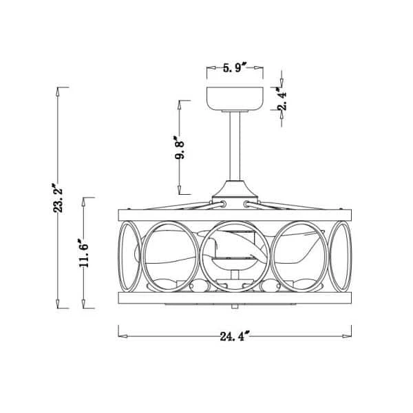 Sultan 24.4 in. Indoor Black Finish Ceiling Fan with Light Kit and Remote Included by Warehouse of Tiffany 12 Sultan 24.4 in. Indoor Black Finish Ceiling Fan with Light Kit and Remote Included by Warehouse of Tiffany - Image 10