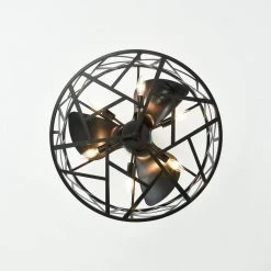 Leyton 24.4 in. Indoor Black Ceiling Fan with Light Kit and Remote Included by Warehouse of Tiffany -Warehouse of Tiffany Shop black warehouse of tiffany ceiling fans with lights dw01w03mb 1d 1000